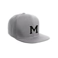 thumbnail image 1 of Classic Snapback Hat Custom A to Z Initial Letters, Light Grey Cap White Black Letter Initial M, 1 of 3