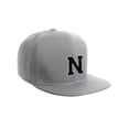 thumbnail image 1 of Classic Snapback Hat Custom A to Z Initial Letters, Light Grey Cap White Black Letter Initial N, 1 of 3