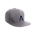 thumbnail image 1 of Classic Snapback Hat Custom A to Z Initial Letters, Light Grey Cap White Navy, 1 of 3