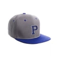 thumbnail image 1 of Classic Snapback Hat Custom A to Z Initial Letters, Lt Grey Royal Cap White Blue Letter Initial P, 1 of 3