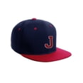 thumbnail image 1 of Classic Snapback Hat Custom A to Z Initial Letters, Navy Red Cap White Red Letter Initial J, 1 of 3