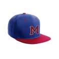thumbnail image 1 of Classic Snapback Hat Custom A to Z Initial Letters, Royal Red Cap White Red Letter Initial M, 1 of 3
