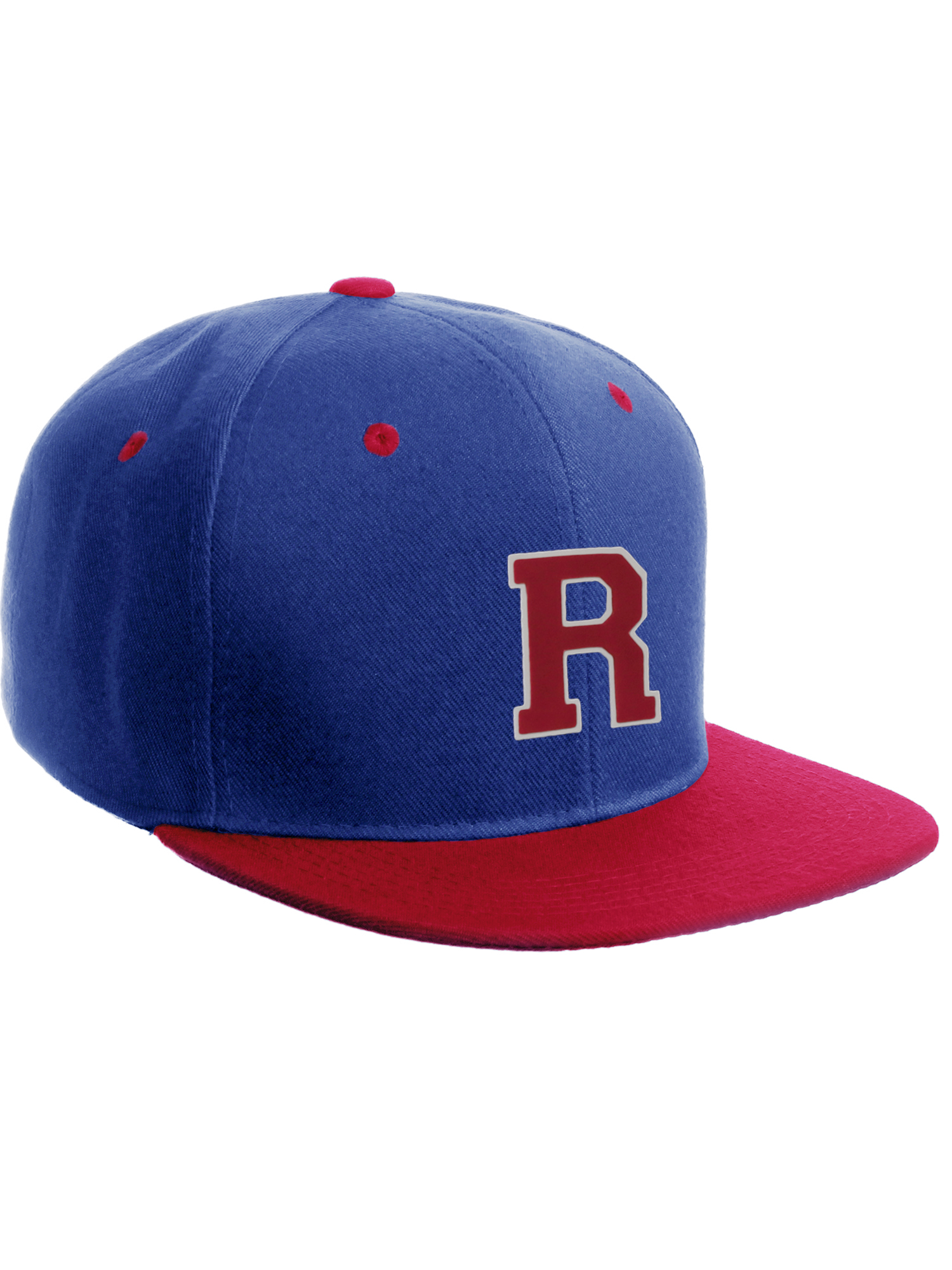 Cap With Letter R Classic Snapback Hat Custom A to Z Initial Letters, Royal Red Cap White ...