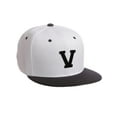 thumbnail image 1 of Classic Snapback Hat Custom A to Z Initial Letters, White Black Cap White Black Letter Initial V, 1 of 3