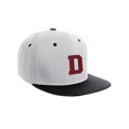 thumbnail image 1 of Classic Snapback Hat Custom A to Z Initial Letters, White Black Hat Black Red Letter Initial D, 1 of 3