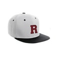thumbnail image 1 of Classic Snapback Hat Custom A to Z Initial Letters, White Black Hat Black Red Letter Initial R, 1 of 3