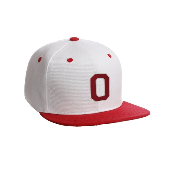 Classic Snapback Hat Custom A to Z Initial Letters, White Red Cap White Red