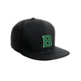 thumbnail image 1 of Classic Snapback Hat Custom A to Z Initial Raised Letters, Black Cap White Green Letter Initial B, 1 of 3