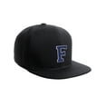 thumbnail image 1 of Classic Snapback Hat Custom A to Z Initial Raised Letters, Black Cap White Royal Letter Initial F, 1 of 3