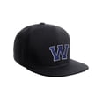 thumbnail image 1 of Classic Snapback Hat Custom A to Z Initial Raised Letters, Black Cap White Royal Letter Initial W, 1 of 3