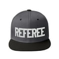 thumbnail image 1 of Classic Snapback Referee Hat High Profile Flat Bill Visor Adjustable Back Cap, CharcoalBlack White, 1 of 2