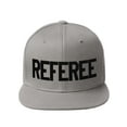 thumbnail image 1 of Classic Snapback Referee Hat High Profile Flat Bill Visor Adjustable Back Cap, Grey Black, 1 of 3