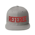 thumbnail image 1 of Classic Snapback Referee Hat High Profile Flat Bill Visor Adjustable Back Cap, Grey Red, 1 of 3