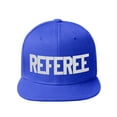 thumbnail image 1 of Classic Snapback Referee Hat High Profile Flat Bill Visor Adjustable Back Cap, Royal White, 1 of 3