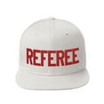 thumbnail image 1 of Classic Snapback Referee Hat High Profile Flat Bill Visor Adjustable Back Cap, White Red, 1 of 3