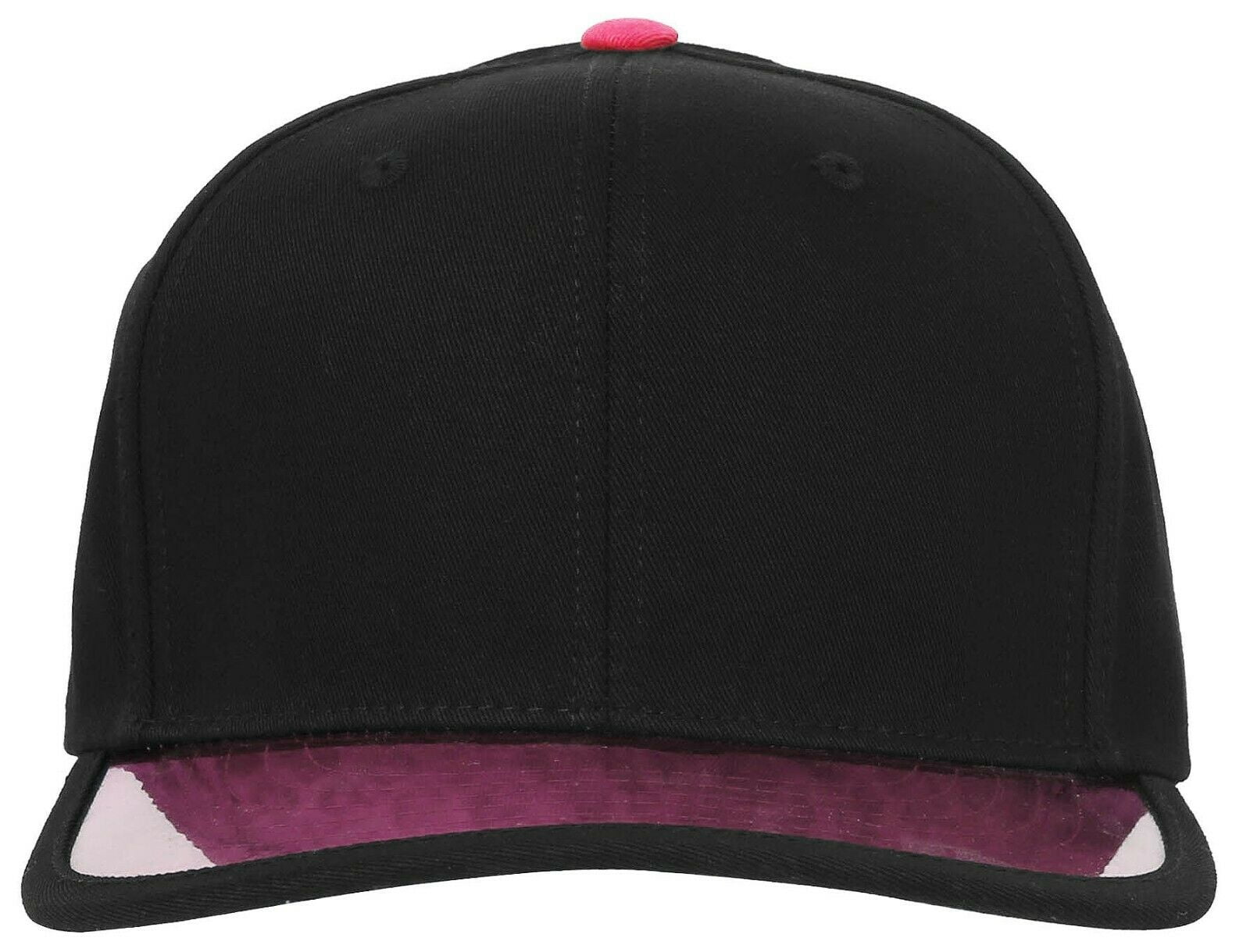 Classic Snapback Solid Basic Baseball Cap UV Protect Color Brim Plain ...