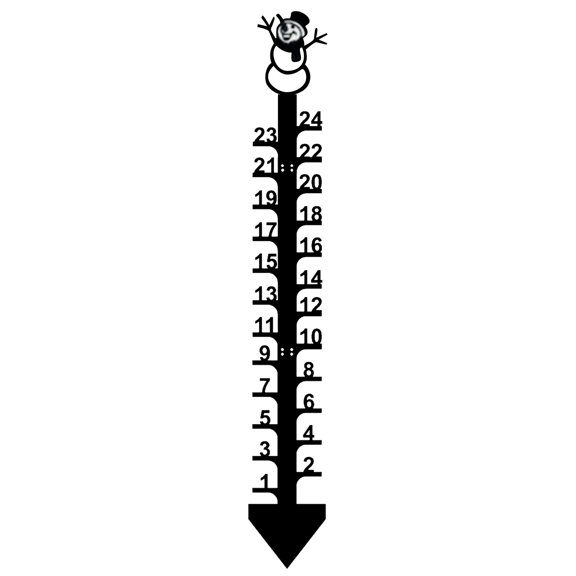 Classic Snowflake Design Snow Gauge, 24 Inch Steel Outdoor Measuring Ruler for Winter Snow Depth, Easy to Read Christmas Holiday Decoration for Yard and Garden