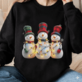 thumbnail image 1 of Classic Snowmen Family Christmas Lights Women Men Kids Snowfamily Sweatshirt, up to size 5XL, 1 of 2