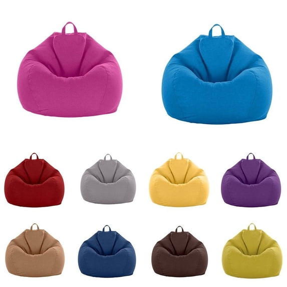 Classic Sofa Chair Cover Lazy Bag Bean Bag Chair Cover Indoor Outdoor with Storage for Adults & Kids, 31 x 35 inch, Khaki (Sofa Cover Only)