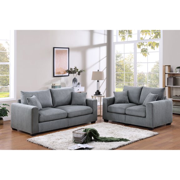 Classic Sofa Set with Pillows / Modern Touch in Living Room