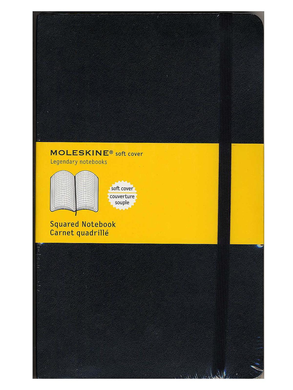 Classic Soft Cover Notebooks black, 5 in. x 8 1/4 in., 192 pages, squared (pack of 3)