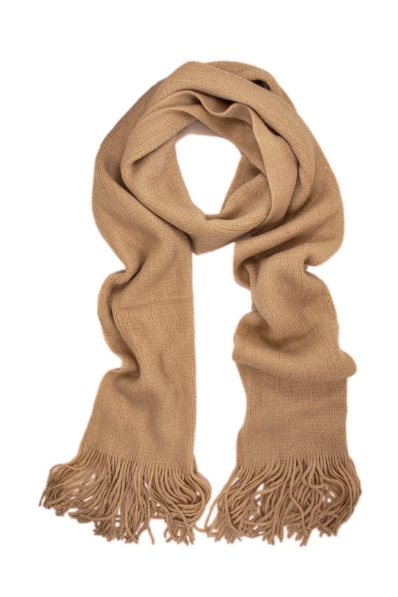 Classic Soft Unisex Solid Color Warm Winter Fringe Scarf