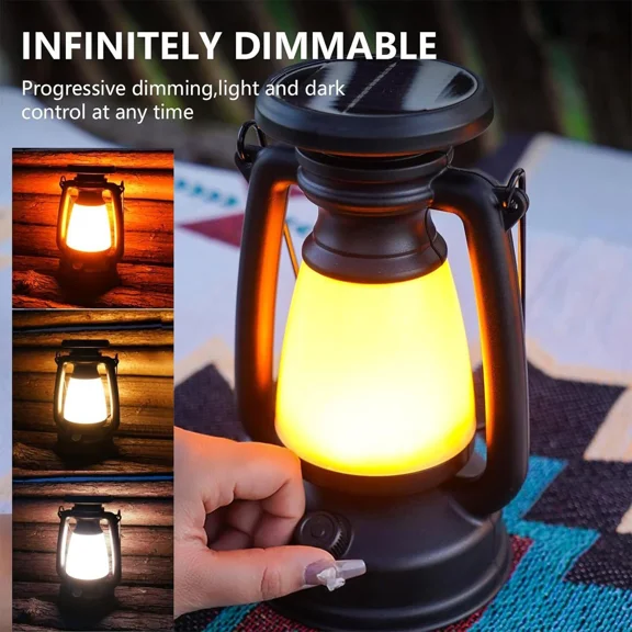 Classic Solar Lantern Hanging Light Garden Tree Yard Rechargeable Camping Lamp