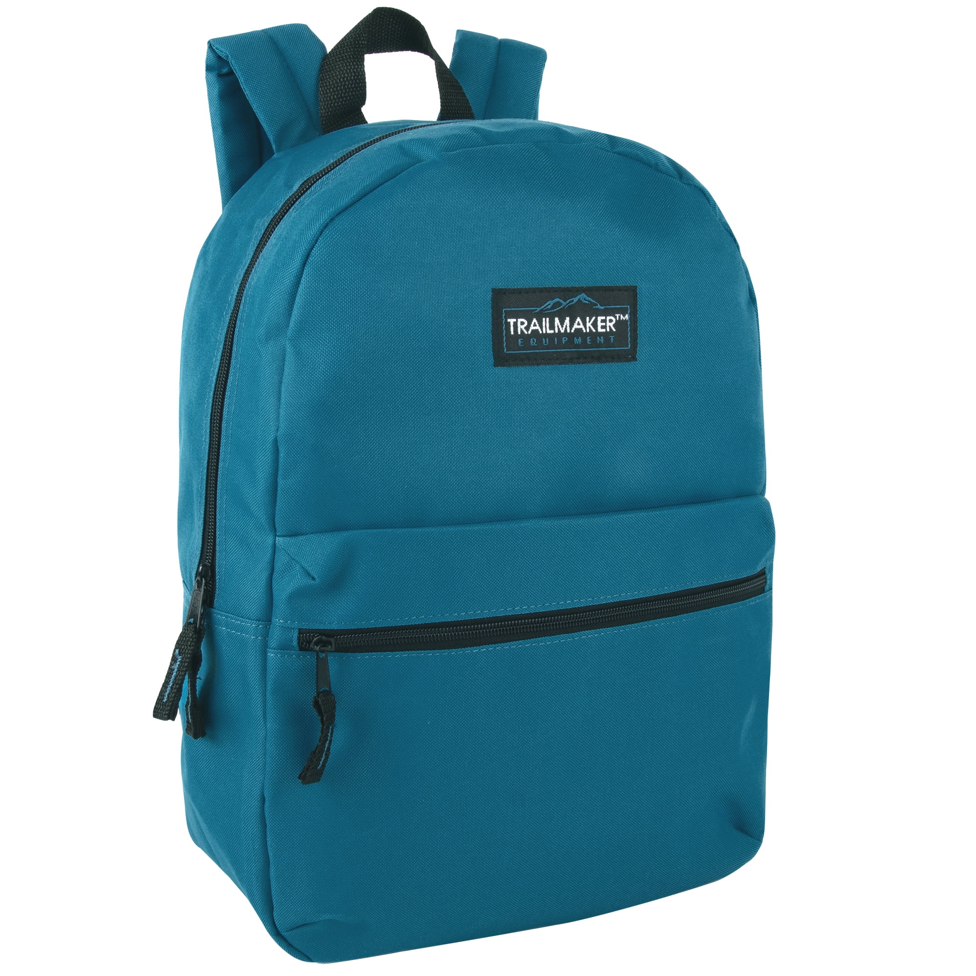 Classic Solid Color 17 Inch Backpack with Front Zipper Accessory Pocket ...