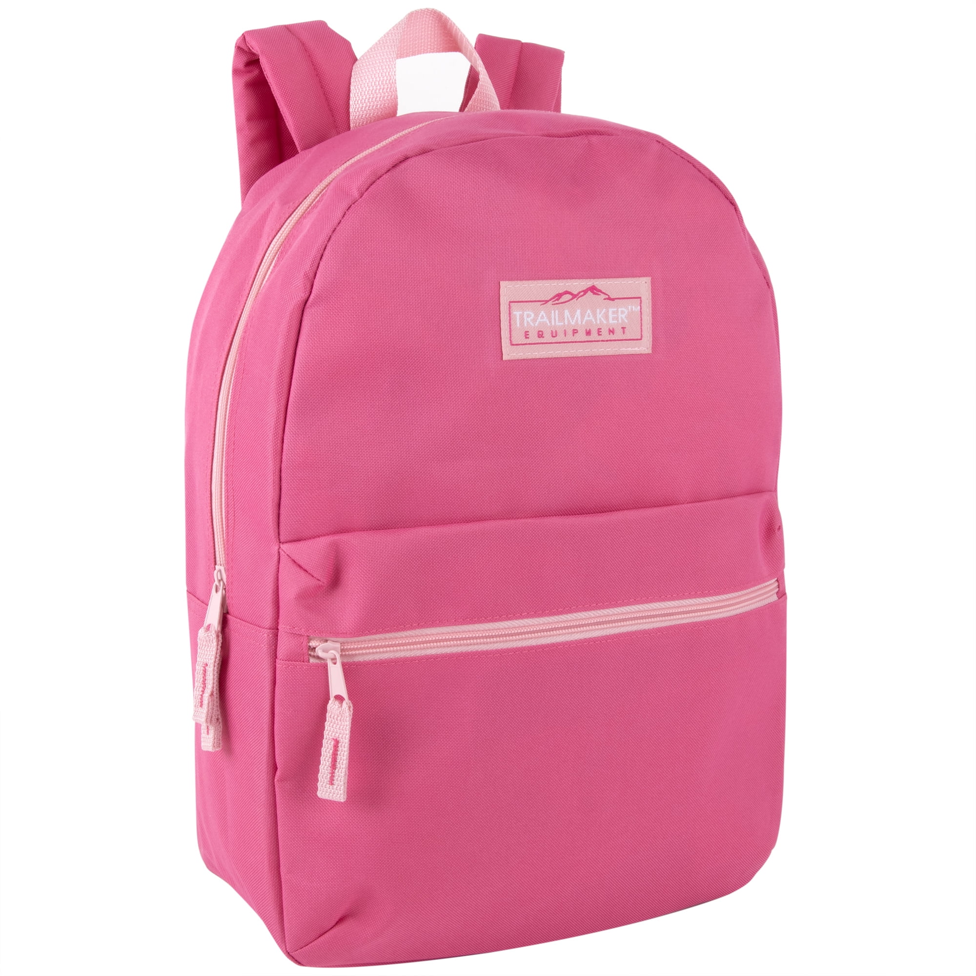 Classic Solid Color 17 Inch Backpack with Front Zipper Accessory Pocket ...