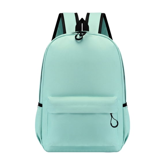 Classic Solid Color Backpack, Lightweight Nylon Daypack, Simple Casual Rucksack, Water Resistant Carry Knapsack, Front Pocket Storage Backpack, Minimalist Travel Backpack for Outdoor Activities