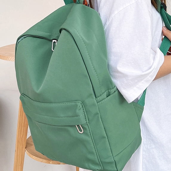 Classic Solid Color Canvas Backpack with Front Zipper,3.5 Gallon/13L,11.02"×5.11"×15.35",1PC,Blue