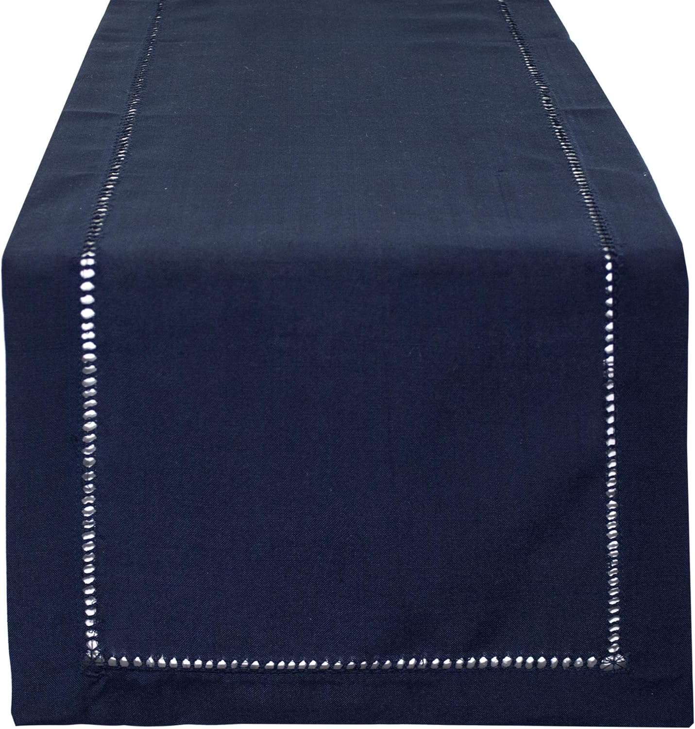 Classic Solid Color Hemstitched Border Table Runner 14" W X 72" L