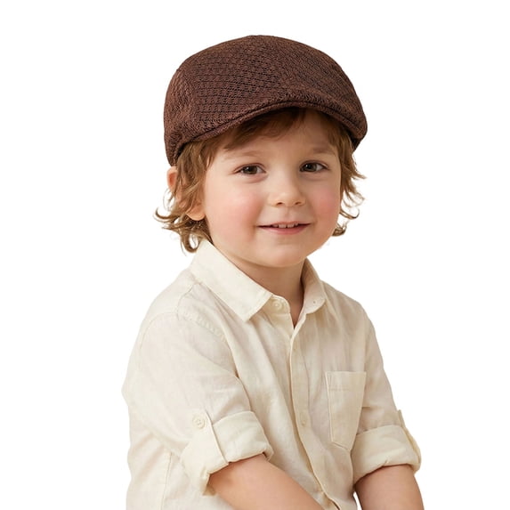 Classic Solid Flat Cap Newsboy Hats for Boys Cabbie Driving Scally Adjustable