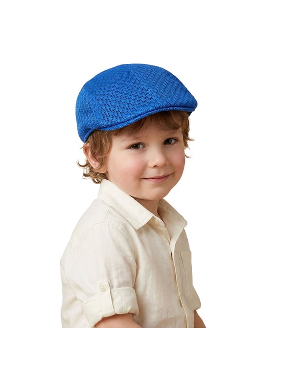 Classic Solid Flat Cap Newsboy Hats for Boys Cabbie Driving Scally Adjustable
