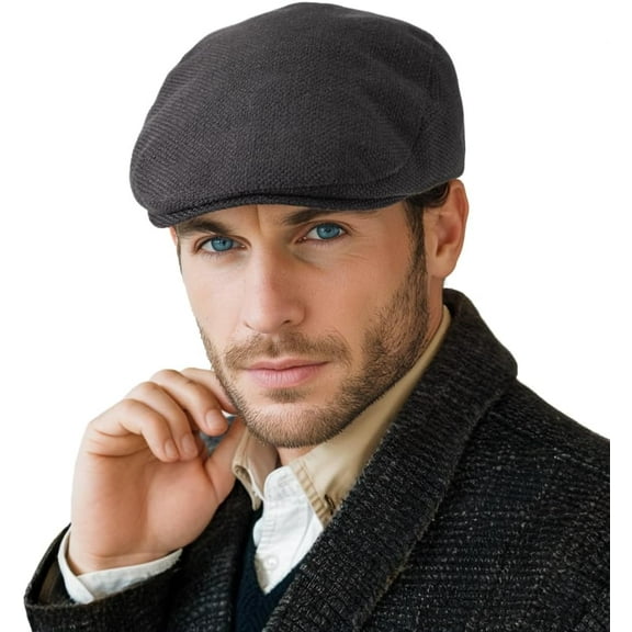 Classic Solid Flat Cap Newsboy Hats for Men Cabbie Driving Scally Adjustable