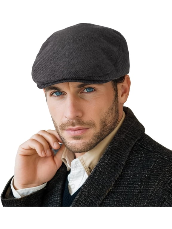 Classic Solid Flat Cap Newsboy Hats for Men Cabbie Driving Scally Adjustable