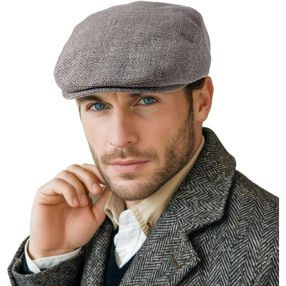 Classic Solid Flat Cap Newsboy Hats for Men Cabbie Driving Scally Adjustable