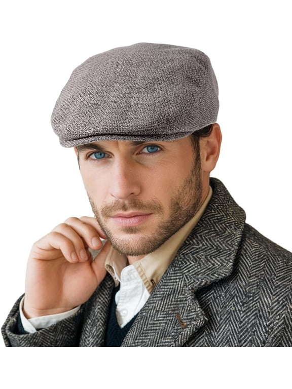 Classic Solid Flat Cap Newsboy Hats for Men Cabbie Driving Scally Adjustable