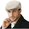 thumbnail image 1 of Classic Solid Flat Cap Newsboy Hats for Men Cabbie Driving Scally Adjustable, 1 of 6