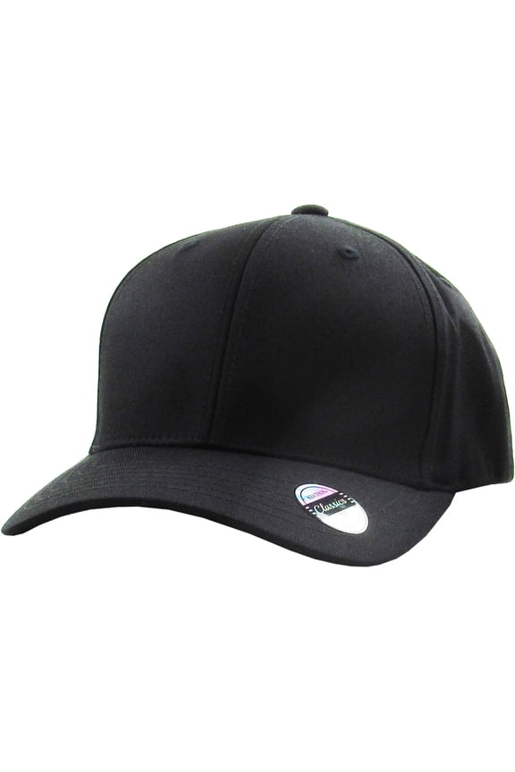 Classic Solid Stretch Cotton Twill Fitted Hat Spandex Headband Cap