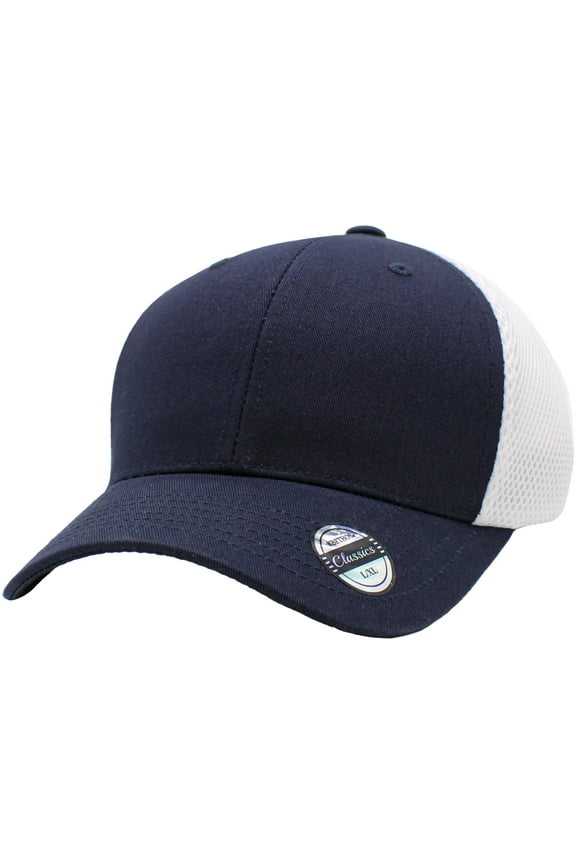 Classic Solid Stretch Meshback Cotton Twill Fitted Hat Spandex Headband Cap