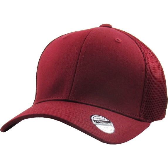 Classic Solid Stretch Meshback Cotton Twill Fitted Hat Spandex Headband Cap