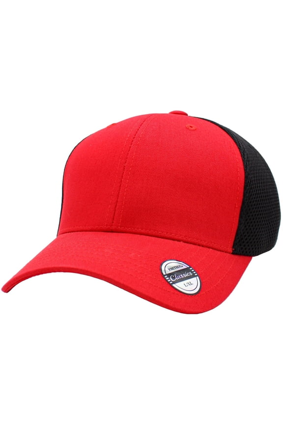 Classic Solid Stretch Meshback Cotton Twill Fitted Hat Spandex Headband Cap