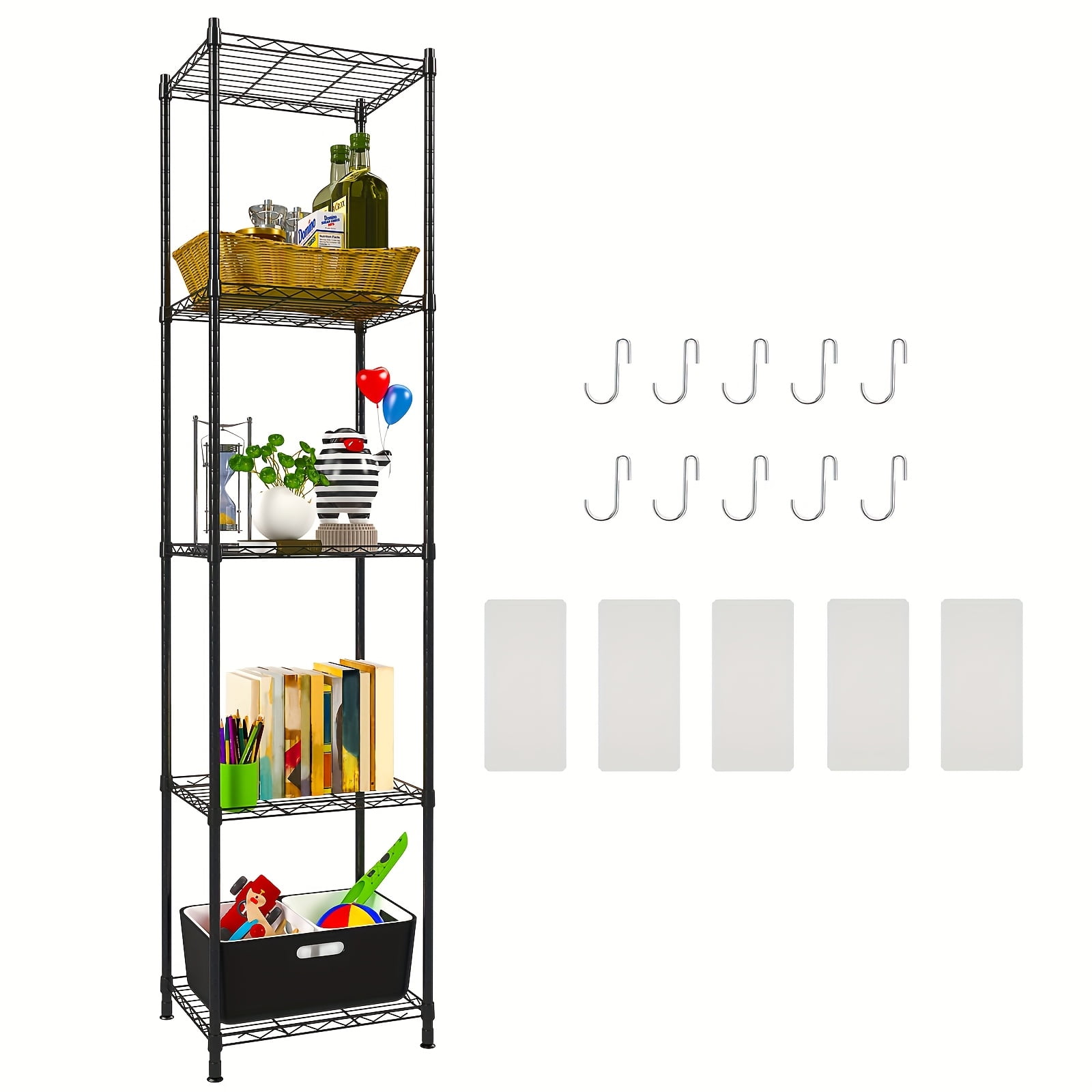 Adjustable Metal Wire Rack Storage Unit - Black