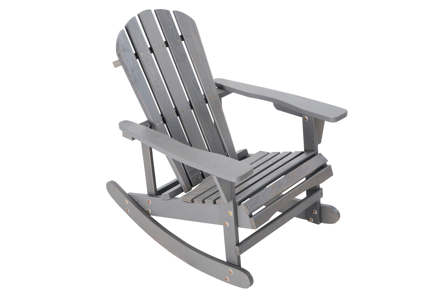 Classic Solid Wood Rocking Chair With High Backrest And Handrail ...