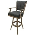 thumbnail image 1 of Classic Wood Swivel Extra Tall 34" Stool Arms - Elk Charcoal Fabric - Whitewash, 1 of 2