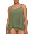 thumbnail image 1 of Classic Solids Mesh Layer Underwire Tankini Top Swimsuit, 1 of 2