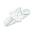 thumbnail image 1 of Rosec Jewels Moissanite Heart Engagement Ring 2 Carat - Solitaire Ring - 8 mm - D-VS1 Quality Certified, 14K White Gold, US 6.00, 1 of 8