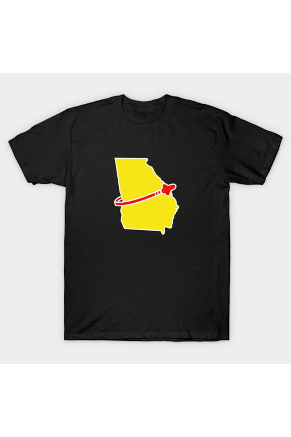Classic Space Georgia Retro Nostalgic Astronaut Logo Peach State Map Unisex T-Shirt, up to size 3XL.