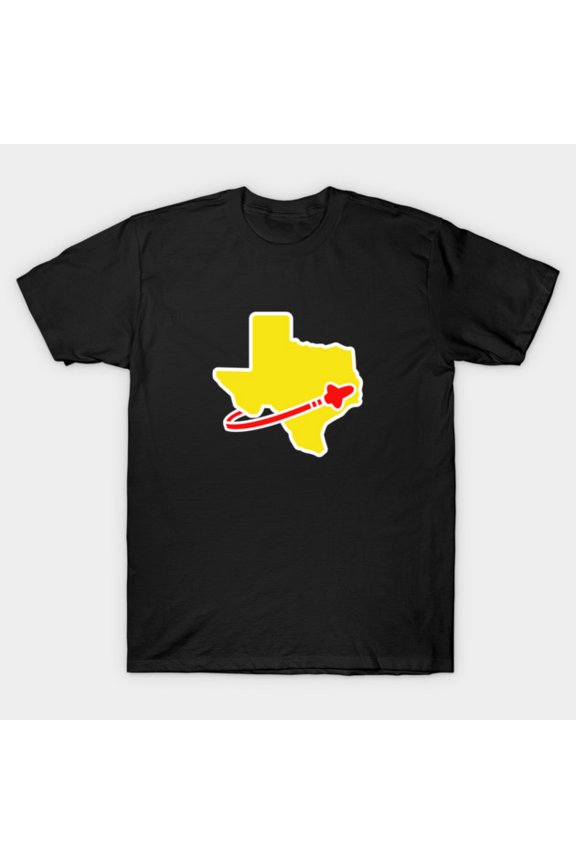 Classic Space Texas Retro Nostalgic Astronaut Logo Lone Star State Map Unisex T-Shirt, up to size 3XL.